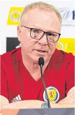  ??  ?? Alex McLeish said his Scotland players are “bursting to go”.