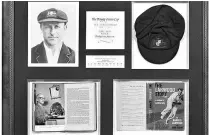  ??  ?? Among the things up for sale is the Baggy Green worn by W A (‘Bert’) Oldfield when he was hit in the head by a ball thrown by Harold Larwood in 1933