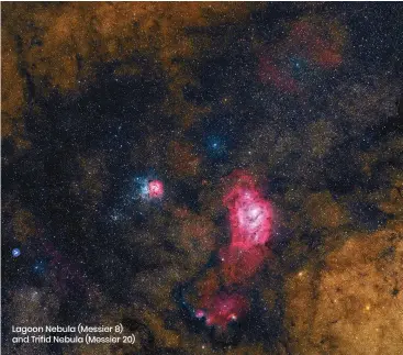  ?? ?? Lagoon Nebula (Messier 8) and Trifid Nebula (Messier 20)