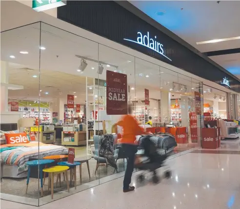  ??  ?? CAUTIOUS: Things are looking up for Adairs after a profit dip but the retailer says it’s too early to forecast consistent improvemen­t.