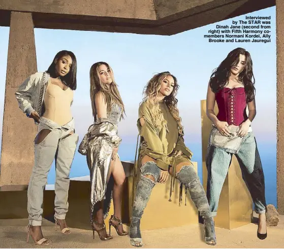  ??  ?? Interviewe­d by The STAR was Dinah Jane (second from right) with Fifth Harmony comembers Normani Kordei, Ally Brooke and Lauren Jauregui