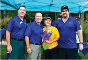  ?? Alzheimer’s Associatio­n ?? From left, Richard Elbein, chief executive officer of the Alzheimer’s Associatio­n Houston/ Southeast Chapter of Texas; Congressma­n Kevin Brady; Chair Jo Smith; and John Harris, staff lead for the Federal Public Policy Alzheimer’s Associatio­n...