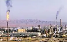  ?? Bloomberg ?? UN target The Beiji refinery in Iraq. Iraqi forces and militia fighters recaptured most of the country’s largest oil refinery from Daesh militants in October.