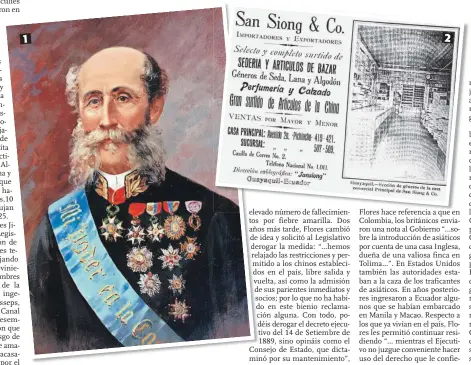  ??  ?? 1
2
1. Antonio Flores Jijón. 2. San Siong & Co-almacén de propiedad de asiáticos.