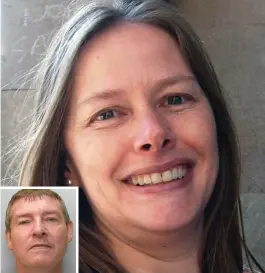  ??  ?? Victim: Jill Howell, 46, and, inset, her killer David Browning, 52