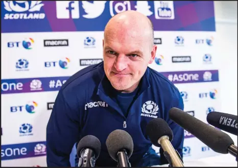  ??  ?? Scotland head coach Gregor Townsend has briefed his entire squad individual­ly on how to win away from home in this year’s Championsh­ip