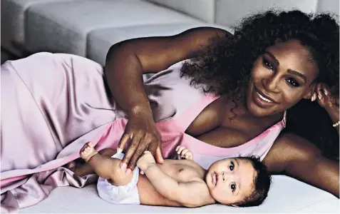  ??  ?? Serena Williams on the front cover of US Vogue with her baby daughter, Olympia Ohanian