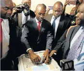  ?? Picture: ZINYANGE AUNTONY/AFP ?? YOUTH HOPES: Opposition leader Nelson Chamisa casts his ballot at a polling station in Harare