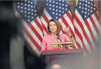  ?? GETTY IMAGES ?? ON THE FENCE: Democrats must decide the fate of House Speaker Nancy Pelosi, who has the support of many current members of the House, but whose popularity is in question among dozens of newcomers.