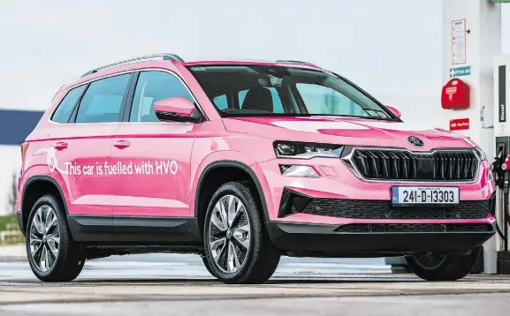  ?? Photo: Skoda ?? The diesel Skoda Karoq, which is powered by hydrotreat­ed vegetable oil (HVO).