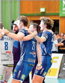  ?? GEPA ?? Hartbergs Volleyball­er wollen über den dritten Cup-Titel jubeln