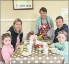  ?? ?? Paul and Louise Mulcahy with Laura and Sineád and Auntie Teresa at the ‘Big Breakfast’ in Burncourt.