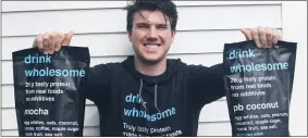  ?? SUBMITTED PHOTO ?? Jack Schrupp, a Lawrencevi­lle School teacher, has started Drink Wholesome, a protein powder company.