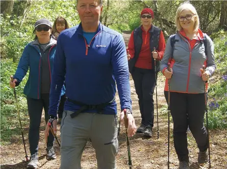  ?? ?? WALK IN THE PARK: Nordic walking instructor Paul Goddard credits Tumeric+ for his mobility and new lease of life