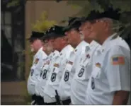  ?? MARIAN DENNIS — DIGITAL FIRST MEDIA ?? Members of the Montgomery County Honor Guard stood in line during the a ceremony honoring POW/MIA veterans. POW/MIA Day is observed on the third Friday of September every year.