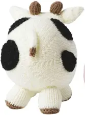  ??  ?? Knit the spots flat and sew the edges together before sewing onto the body.