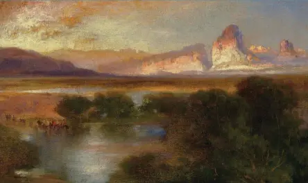  ??  ?? Thomas Moran (1837-1926), Green River in Wyoming (detail), 1899. Oil on canvas, 103/8 x 14 in. Estimate: $750/950,000 Available at The Russell.
