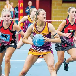  ?? ?? Drouin defender April Bethune was awarded the Mental Health Round best on court in A grade against Maffra on Saturday.