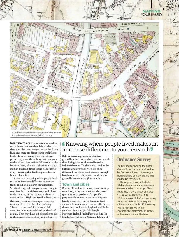  ??  ?? A 19th century fire insurance plan of Chelmsford from the collection at the British Library