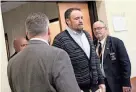  ?? ?? Timothy Verrill walks back into the courtroom after a lunch break during the first day of his second double murder trial at Strafford County Superior Court in Dover Tuesday.