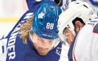  ?? MARK BLINCH GETTY IMAGES ?? William Nylander launched the Leafs’ late uprising in Game 4, which set the stage for Sunday’s Game 5 loss to Columbus.