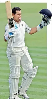  ?? — AFP ?? Ross Taylor celebrates his century against West Indies on Monday.