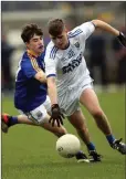  ??  ?? Joe Mills gets away from his marker in the Leinster MFC in Aughrim.