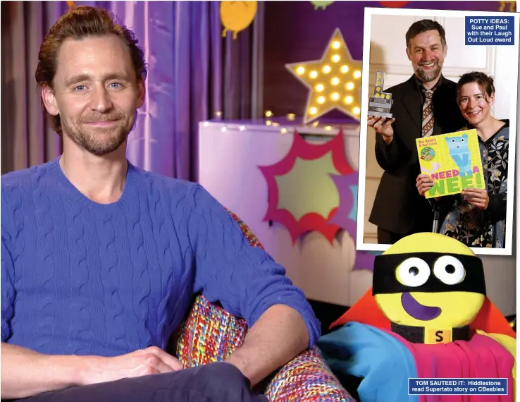  ?? Pictures: PA ?? TOM SAUTEED IT: Hiddleston­e read Supertato story on CBeebies