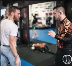  ??  ?? Richie Smullen sparring with Conor McGregor.