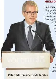  ??  ?? Pablo Isla, presidente de Inditex ABC