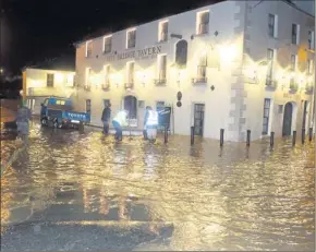  ??  ?? Flooding at the Bridge Tavern in Wicklow Town.