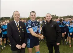  ??  ?? County Chairman Martin Fitzgerald, An Tochar captain Brendan Kennedy and Paul Cullen from the competitio­n sponsors Fitzgerald Kitchens.
