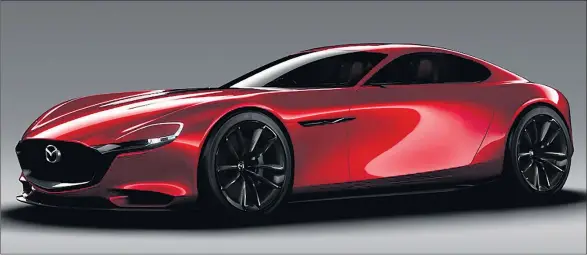  ??  ?? BORDERLAND­S: All new-generation Mazda vehicles will fall between a styling spectrum outlined by the just-revealed deluxe Vision Coupe concept and 2015’s racy Rx-vision concept, above.