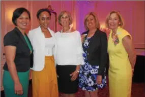  ?? SUBMITTED PHOTO ?? CCFWG Executive Director Michelle Legaspi Sánchez, left, is joined by keynote speaker Tynesha McHarris, Kitchen Table Award winner Susan Elko, CCFWG Board Member and Luncheon Chair Pattie Diggin and CCFWG Board Member and Luncheon Co-Chair Denise Wine.