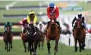  ?? ?? Rachael Blackmore guides Envoi Allen to victory in the Ryanair Chase ahead of Shiskin. Photograph: Michael Steele/Getty Images