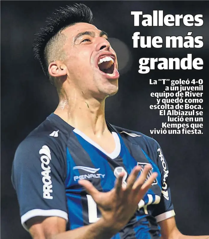  ?? (PEDRO CASTILLO) ?? Autor de dos tantos. Juan Ramírez se llena la boca de gol. El volante tuvo su mejor partido en la “T” y lo coronó con dos golazos para despachar al Millonario.