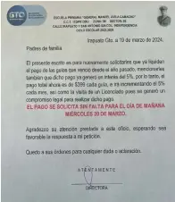  ?? ?? l
MULTA POR NO PAGAR. A través de un oficio con losgos oficiales se les informó que se les cobrarían intereses.