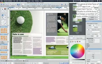  ??  ?? The general interface of a DTP app is an important factor – iStudio is a little busy but keeps a number of tools visible.