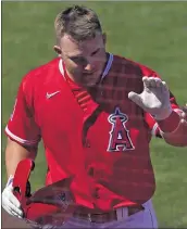  ?? MATT YORK — THE ASSOCIATED PRESS ?? The Angels’ Mike Trout has six hits in his last 13 at-bats, including back-to-back two-hit games this week.