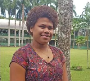  ?? Photo: Jone Salusalu ?? Vika Gusivalu outside the University of the South Pacific in Suva on June 29, 2022.