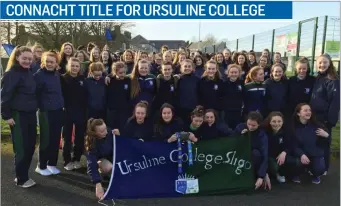  ??  ?? CONNACHT TITLE FOR URSULINE COLLEGEThe Ursuline College was celebratin­g on Wednesday after winning the Junior C Connacht Championsh­ip following a two point victory over Colaiste Einde, Salthill. Final score: Ursuline 5-5 Coláiste Éinde 3-9.