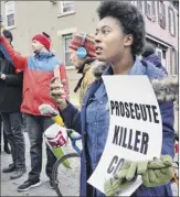  ?? John Carl D’annibale / Times Union archive ?? Green Party member Tatianna Moragne of Watervliet attends a rally Nov. 18, 2017, in Troy, to draw attention to the police killing of Edson Thevenin and the shooting of Dahmeek Mcdonald.