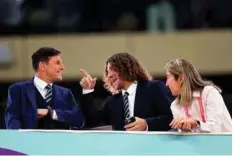  ?? Agencies ?? ■ Left: Former Inter Milan
player Javier Zanetti and former Spanish player Carles Puyol are seen during the World Cup.