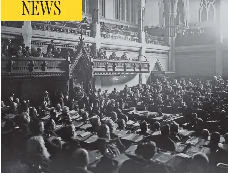  ?? WILLIAM JAMES TOPLEY / LIBRARY AND ARCHIVES CANADA ?? Reporters sit above the Speaker’s chair in Canada’ House of Commons on May 20, 1867. That year, the sun rose over a new country with $75.7 million in liabilitie­s. With a few exceptions, that number has steadily climbed ever since.