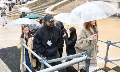  ?? Photograph: Stéphane Cardinale/Corbis/Getty Images ?? Kanye West at Paris fashion week this month.