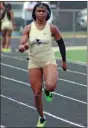  ?? Jeremy stewart ?? Rockmart’s Trillion Banks competes in the girls’ 100-meter dash during the Class AA “B” sectional at Rockmart High School on Saturday, May 6.