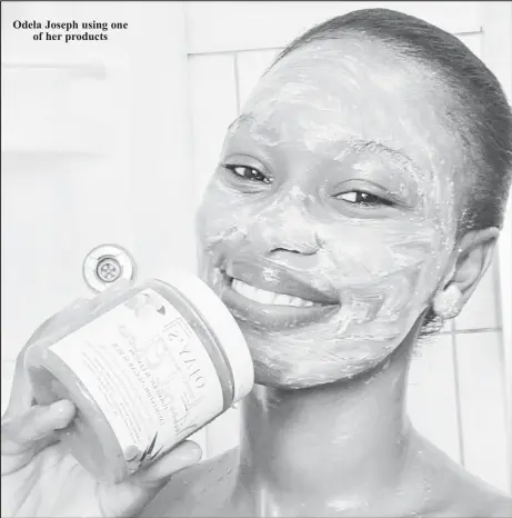  ?? ?? Odela Joseph using one of her products