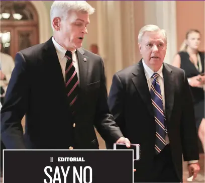  ?? | AP FILES ?? Republican Senators Bill Cassidy ( left) and Lindsey Graham are the lead proponents of a new health care measure to replace the Affordable Care Act.