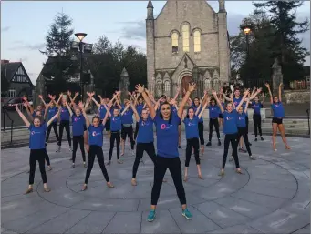  ??  ?? Dance Captain Katie Gallagher from Burnfort leading the Centre Stage Company of dancers who will be travelling to Disneyland Paris during a recent performanc­e at UCC.