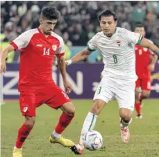  ?? ?? Action during Oman-iraq final in the last edition of Arabian Gulf Cup in Basra.